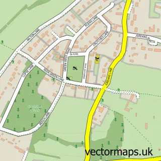 Street map sample of Jordans, Buckinghamshire