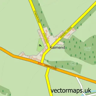 Street map sample of Kaimend, Lanarkshire