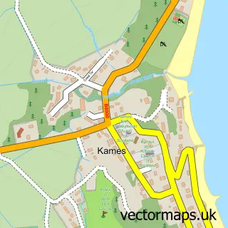 Street map sample of Kames, Argyll and Bute