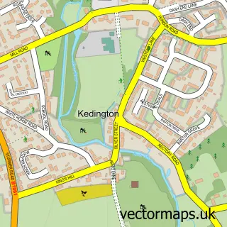 Street map sample of Kedington, Suffolk