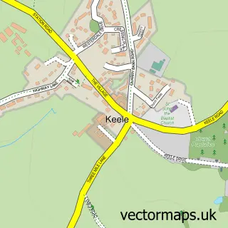 Street map sample of Keele, Staffordshire