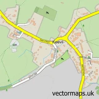 Street map sample of Keevil, Wiltshire