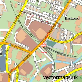 Street map sample of Keighley, West Yorkshire