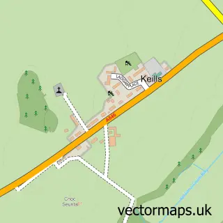 Street map sample of Keills, Argyll and Bute