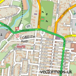 Street map sample of Keith, Banffshire