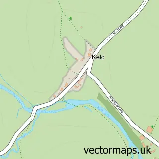 Street map sample of Keld, Cumbria
