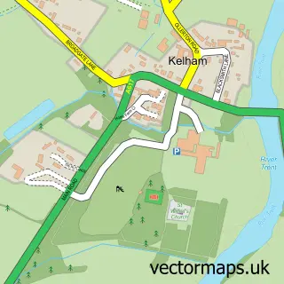 Street map sample of Kelham, Nottinghamshire