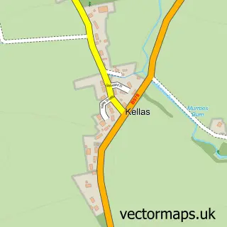 Street map sample of Kellas, Angus