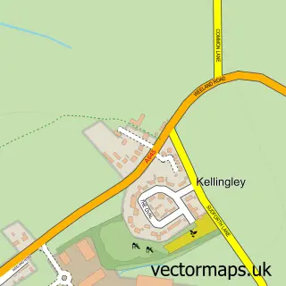 Street map sample of Kellingley, North Yorkshire