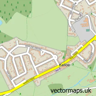 Street map sample of Kelloe, Durham