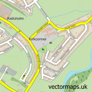 Street map sample of Kelloholm, Dumfries