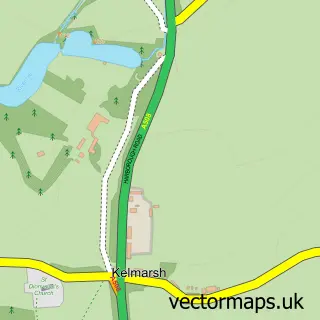 Street map sample of Kelmarsh, Northamptonshire