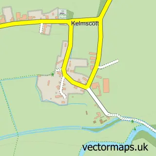 Street map sample of Kelmscott, Oxfordshire