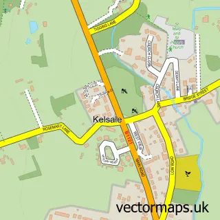 Street map sample of Kelsale, Suffolk