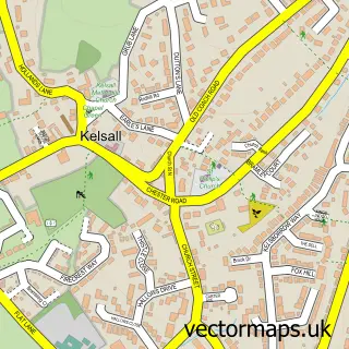 Street map sample of Kelsall, Cheshire