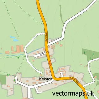 Street map sample of Kelston, Somerset