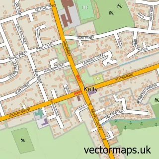 Street map sample of Kelty, Fife