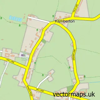 Street map sample of Kemberton, Shropshire