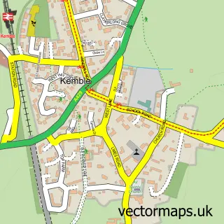 Street map sample of Kemble, Gloucestershire