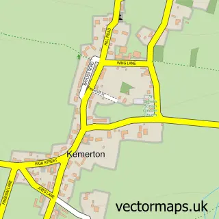 Street map sample of Kemerton, Worcestershire