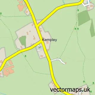 Street map sample of Kempley, Gloucestershire