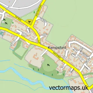 Street map sample of Kempsford, Gloucestershire