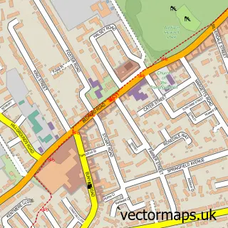 Street map sample of Kempston, Bedfordshire