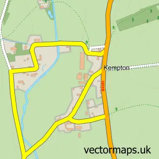 Street map sample of Kempton, Shropshire