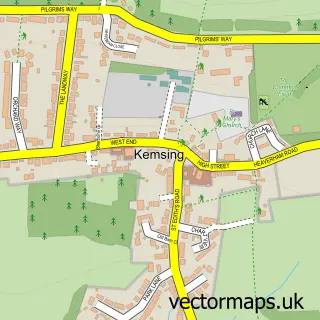 Street map sample of Kemsing, Kent