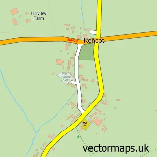 Street map sample of Kencot, Oxfordshire