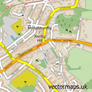 Street map sample of Kenfig Hill, Mid Glamorgan
