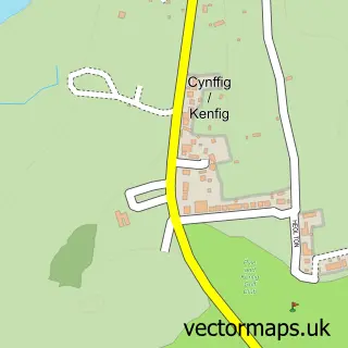 Street map sample of Kenfig, Mid Glamorgan
