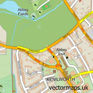 Street map sample of Kenilworth, Warwickshire
