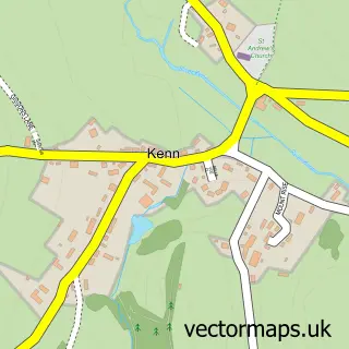 Street map sample of Kenn, Devon