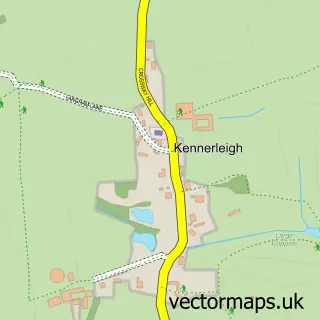 Street map sample of Kennerleigh, Devon
