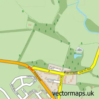Street map sample of Kennett, Cambridgeshire