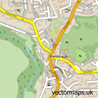 Street map sample of Kennoway, Fife