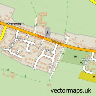Street map sample of Kensworth, Bedfordshire