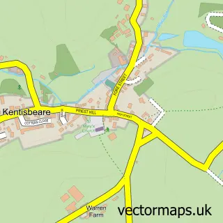 Street map sample of Kentisbeare, Devon