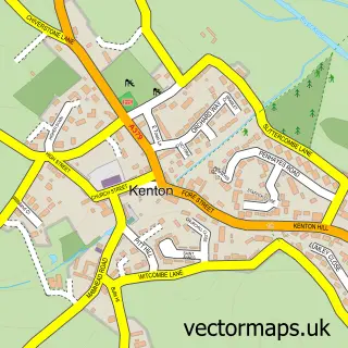 Street map sample of Kenton, Devon