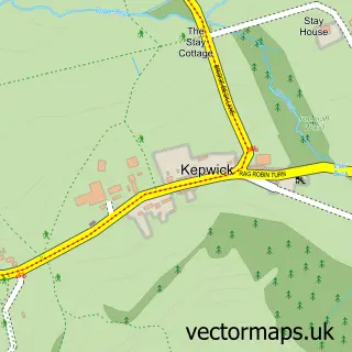 Street map sample of Kepwick, North Yorkshire