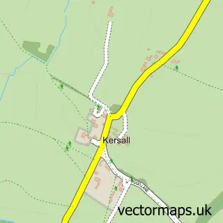 Street map sample of Kersall, Nottinghamshire