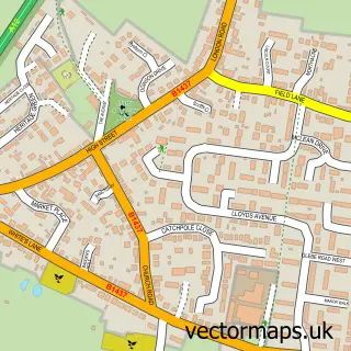 Street map sample of Kessingland, Suffolk