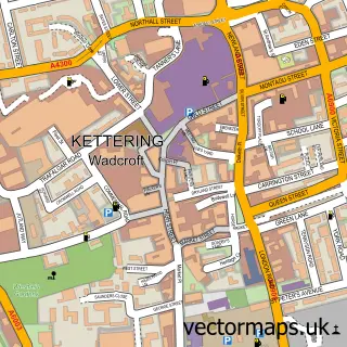 Street map sample of Kettering, Northamptonshire