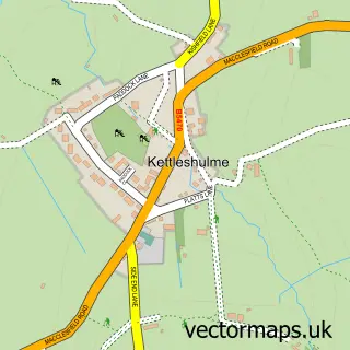 Street map sample of Kettleshulme, Cheshire
