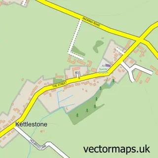 Street map sample of Kettlestone, Norfolk