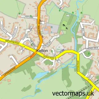 Street map sample of Ketton, Rutland