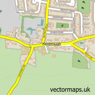 Street map sample of Kexbrough, South Yorkshire