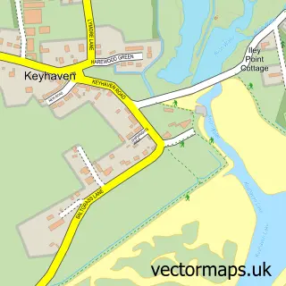 Street map sample of Keyhaven, Hampshire