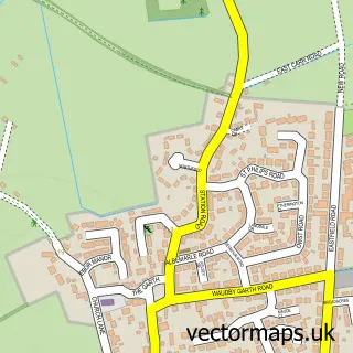 Street map sample of Keyingham, East Riding of Yorkshire